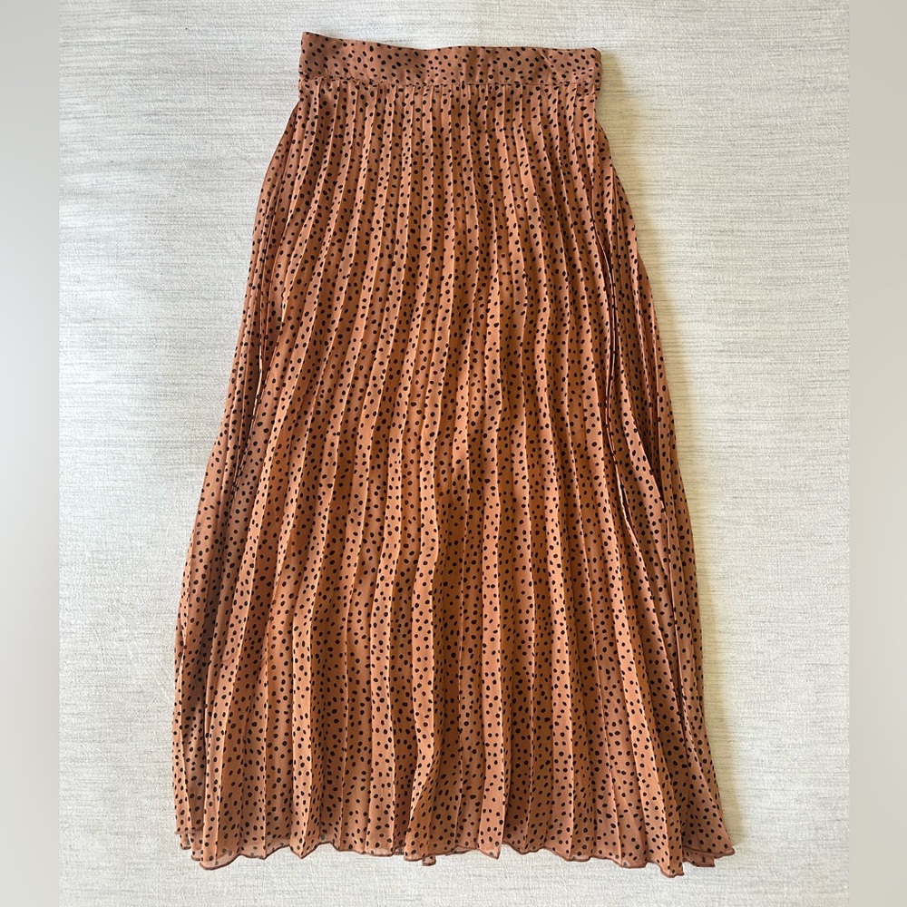 Japna Polka Dot Pleated Midi Skirt, Size S